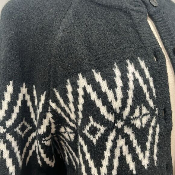 New! Abercrombie & Fitch A&F Fairisle Crew Cardigan Black White Size Large NWT - Picture 6 of 9